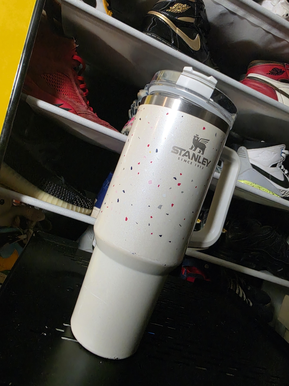🔥 Stanley Adventure Terrazo Speckled White Travel Tumbler with Handle 40 Oz